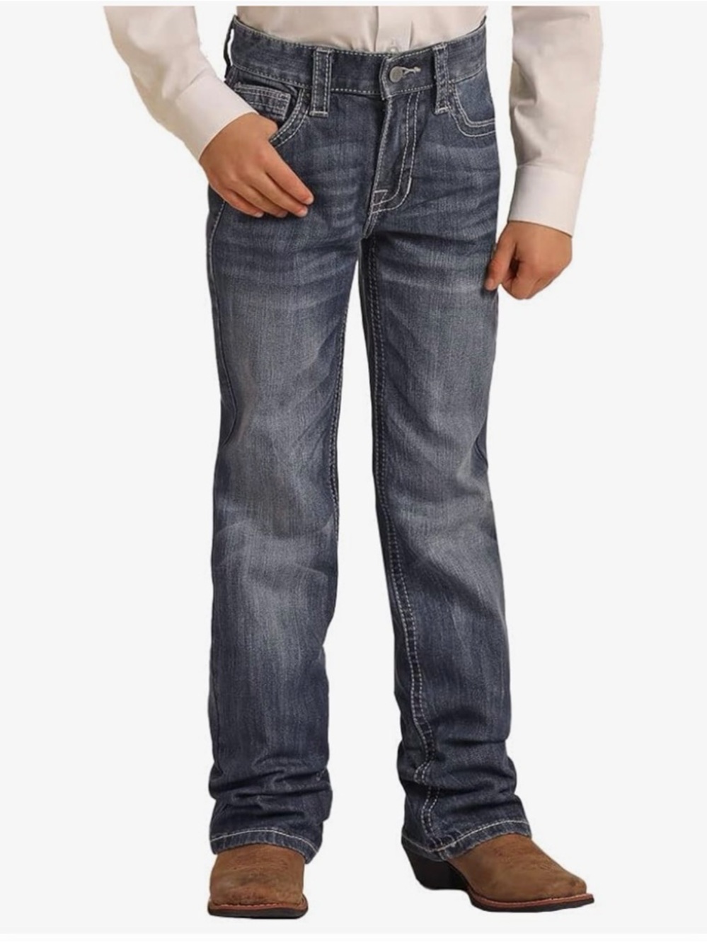 Kids Bootcut Jeans in Washed Blue